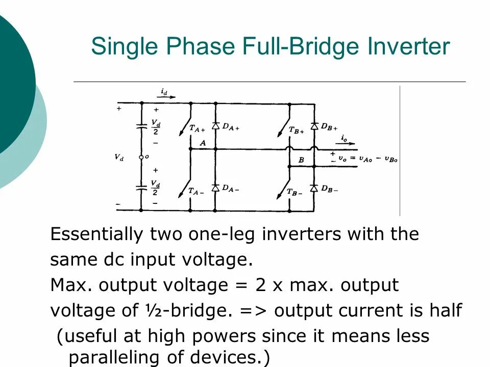 Single phase Inverter. Single phase half Wave Bridge Inverter. Single-phase Full-Wave (Bridge). Three phase диодный мост. Power since