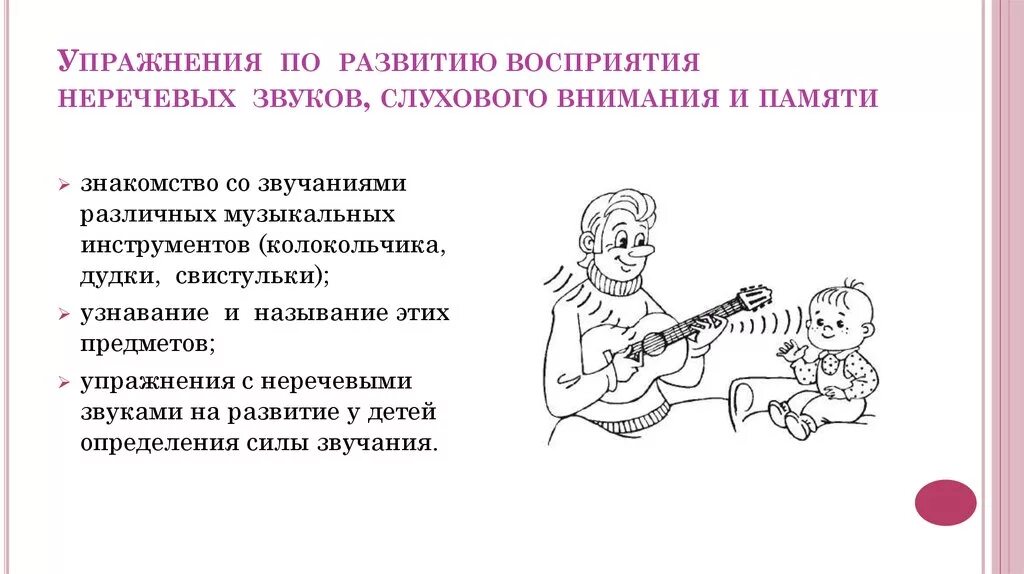 Различение звуков на слух. Упражнения для развития слухового слухового восприятия. Слухового внимания и слухового восприятия на неречевых звуках. Дидактические игры и упражнения для коррекции слухового восприятия. Задания на развитие слухового внимания.