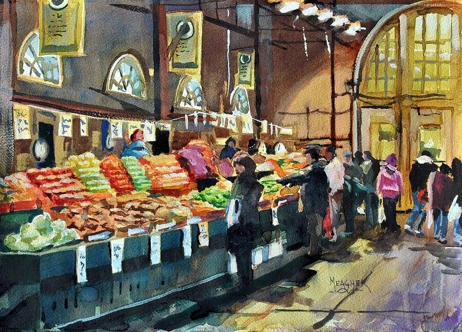 Рассказ базар. Рынок композиция. Рынок картина художник. Композиция на тему рынок. Рынок иллюстрация.