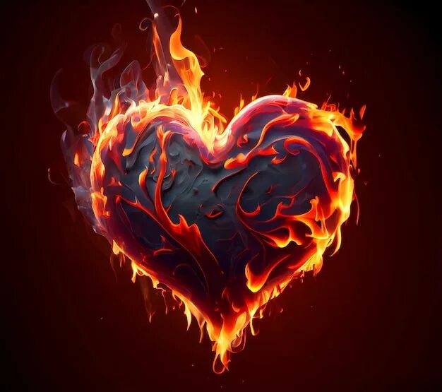 Download Heart With Flames Fire Heart Free Download Clipart PNG Free FreePngClip