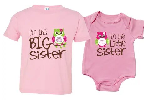 Big Sister Little Sister Pink Gift Set Baby Owl Siblings image 0.