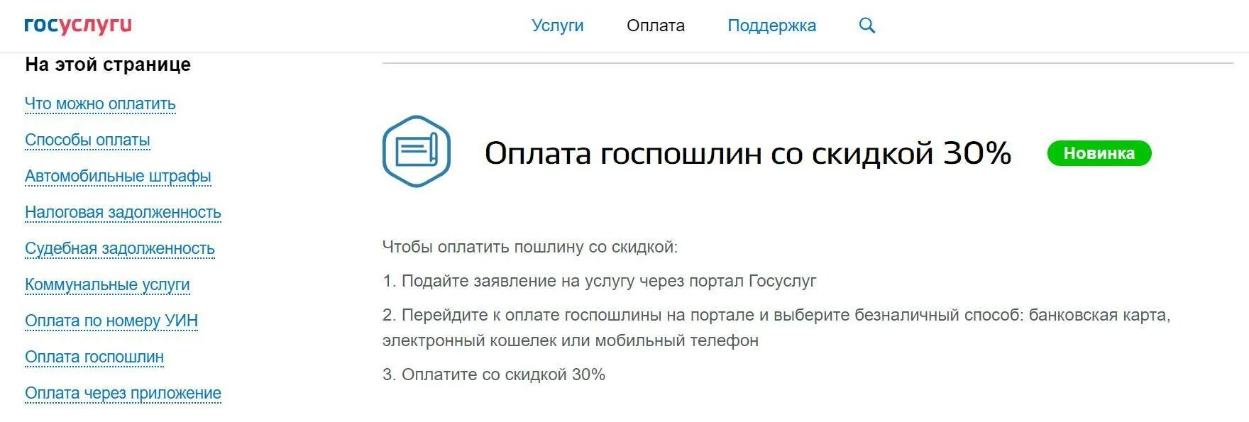 Можно оплатить госпошлину в госуслугах