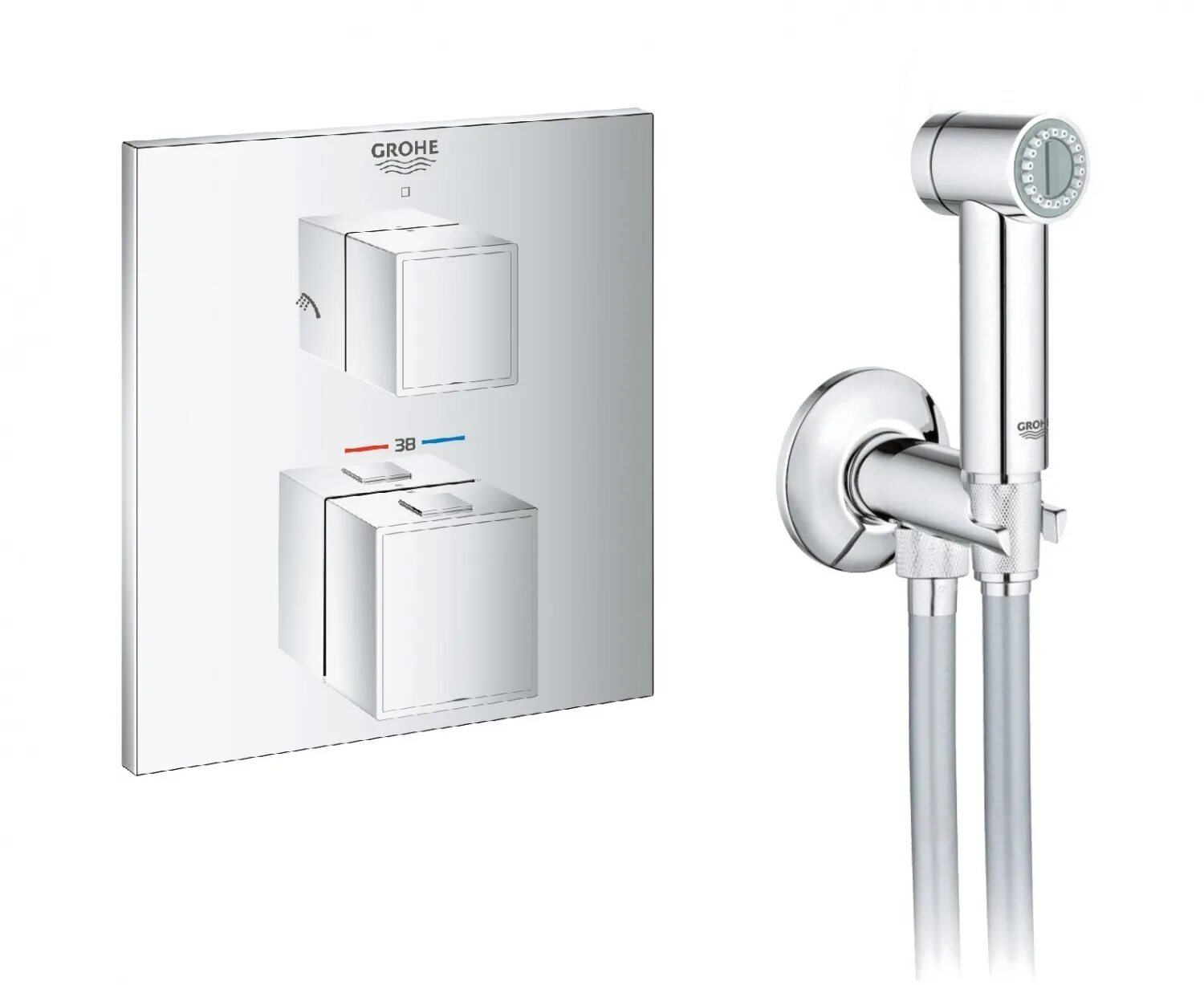 Душевые с термостатом отзывы. 124898 Grohe. Аквадиммер Grohe. Grohe Tempesta Cosmopolitan System 250 26672000.