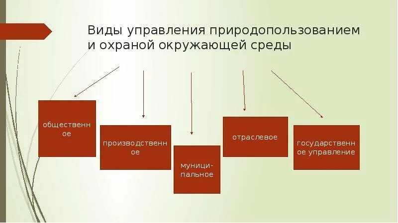 Виды управления природопользованием и охраной