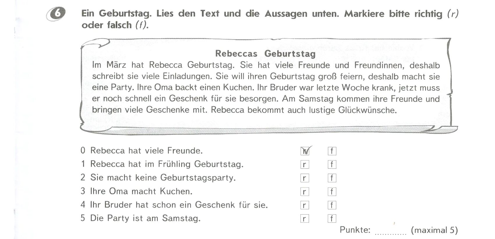 Hat sie auch hat sie auch. Немецкий Rebeccas Geburtstag. Mein Geburtstag задания. Тест по немецкому языку 6 класс с ответами. Тест по немецкому языку die letzte.