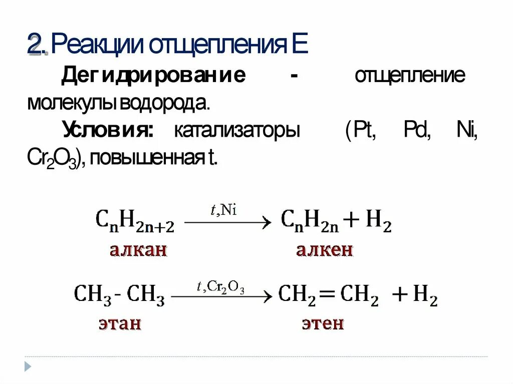 Схемы реакций отщепления:. Дегидрирование этана схема реакции. Реакция отщепления. Реакция отщепления алканов. 2 реакции для этана