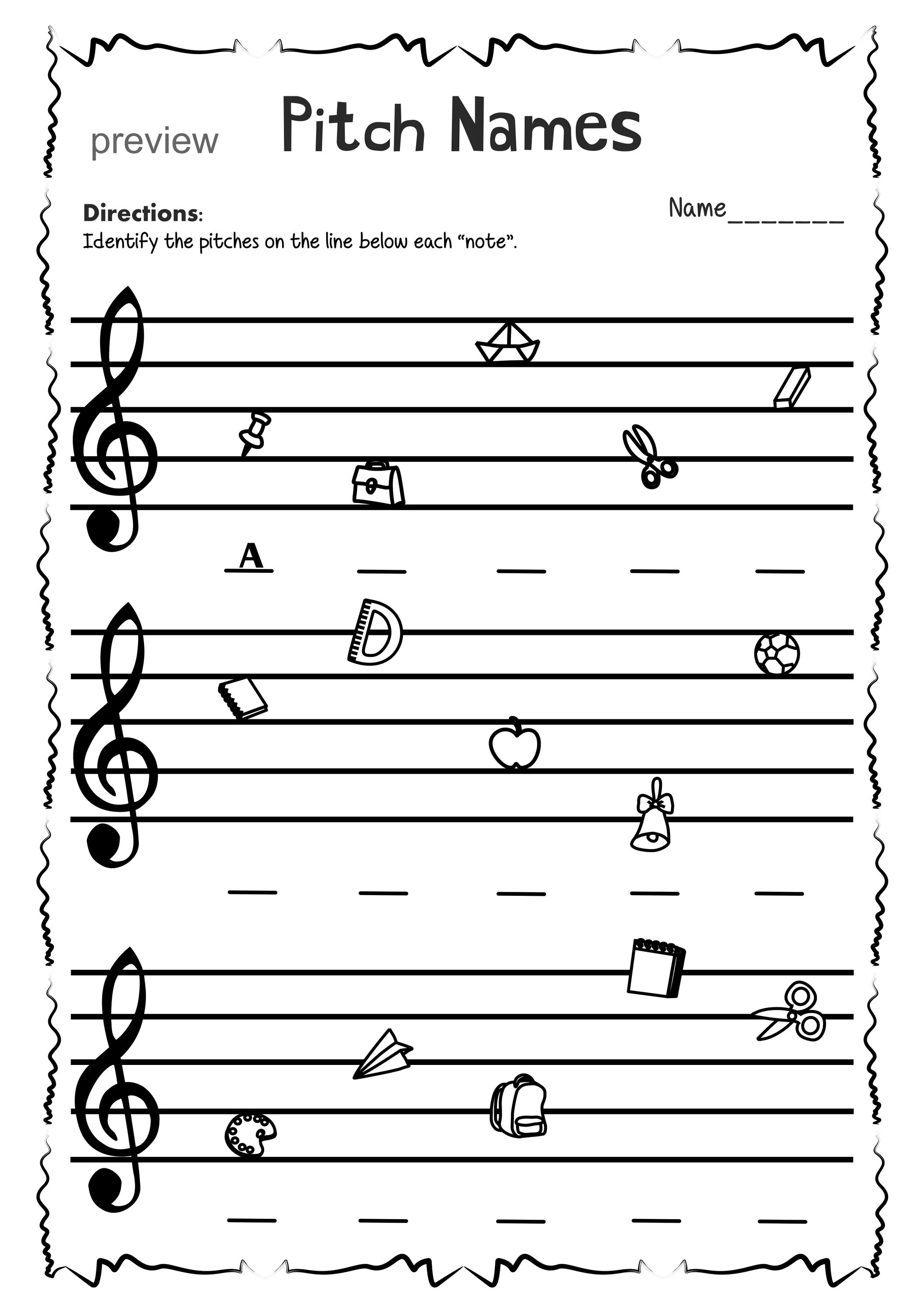 Note names. Music worksheets. printable notes. notes names.