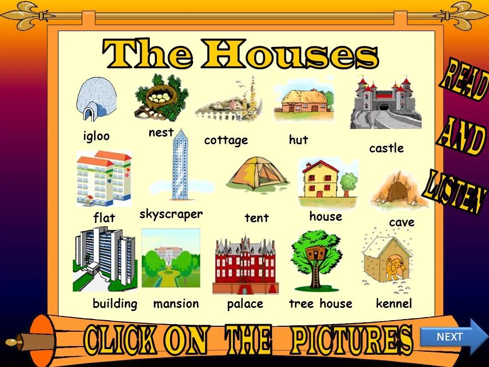 Types of Houses Vocabulary. Слова Types of Houses. Типы жилищ на английском языке. Types of buildings 6 класс.