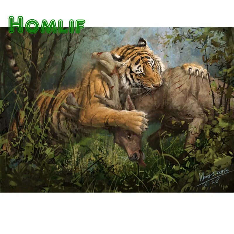 Тигр погнался за оленем и догнал. Хищник живопись. Охота на тигра картина. Тигр на охоте. Картина медведь и тигр.