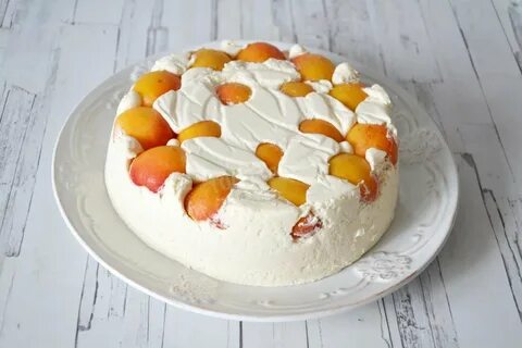 Торт чиз с персиками