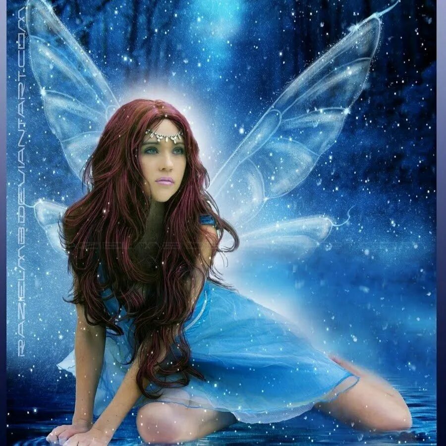 Фея в синем платье. Маленькая голубая фея. Фейри сильфы художник. Голубая фея. Фея в синем платье.