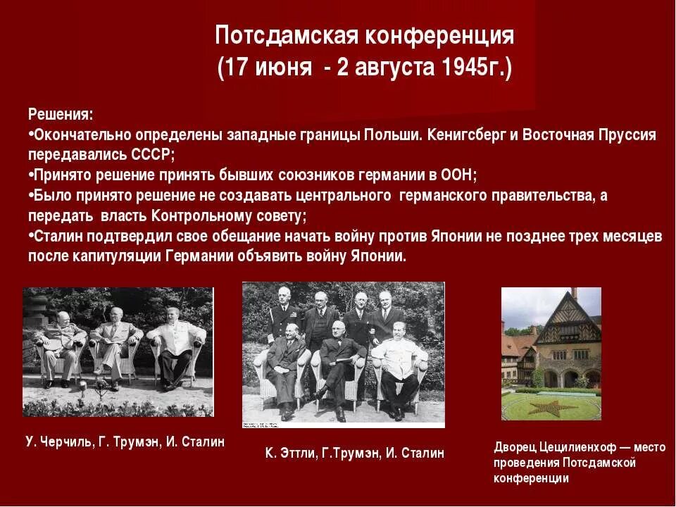Потсдамская конференция союзников. Потсдамская конференция 1945 таблица. Берлинская Потсдамская конференция участники. Потсдамская конференция 1945 решения. Потсдамская конференция 1945 Ито.