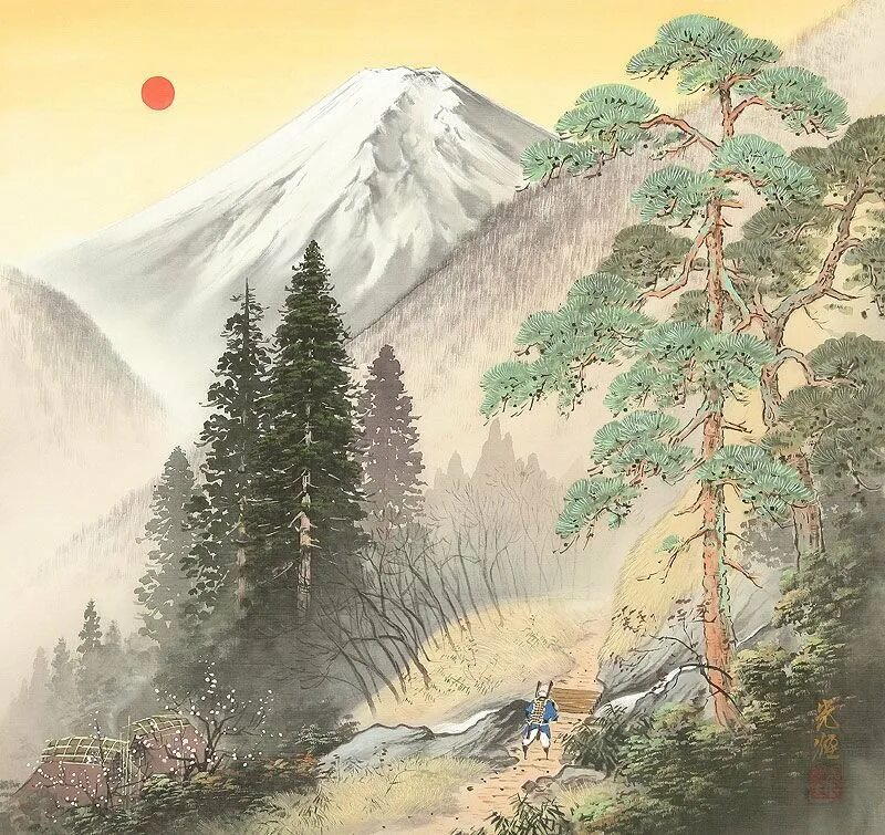Китайские горы рисунок. Китайская Акварельная живопись горы. Японский художник Koukei Kojima. Коукей Кодзима художник. Японский художник Кодзима Коукей.
