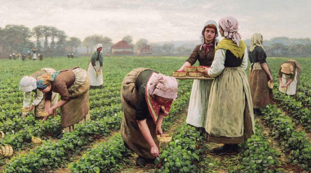Уильям Ганнинг Кинг. William Gunning King (1859-1940). «Сбор урожая в Провансе», 1888 года.. Сбор урожая крестьяне 19 век.