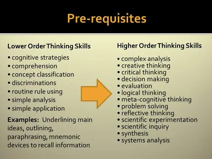 Higher order skills
