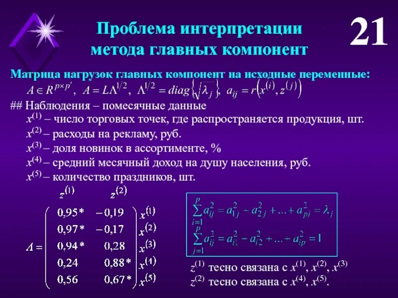 Метода главных компонент. Метод главных компонент пример. Процедура интерпретации 4 метода интерпретации. Методом интерпретации температур.