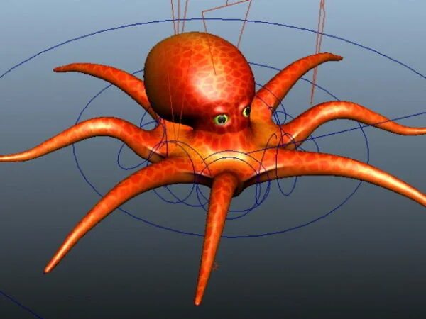 Мод на осьминога. Осьминог в 3d max. осьминог 3d модель. красный осьминог. осьминожка 3д.