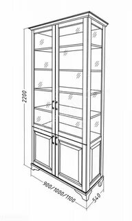 Книжный шкаф размеры