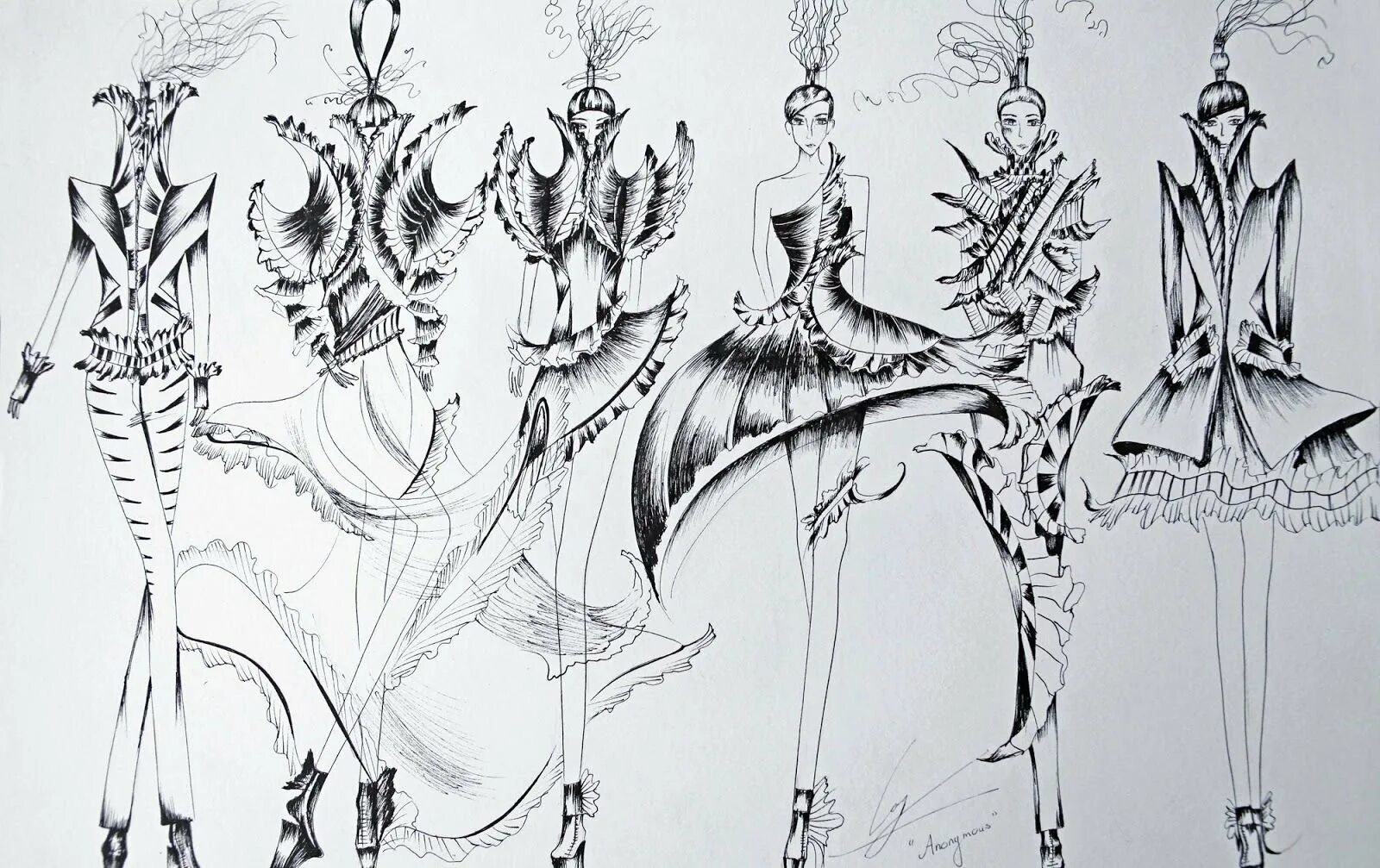 Художественный эскиз. Эскиз современной одежды. Эскиз модели. Эскизы дизайнеров. Одежда в архитектурном стиле.
