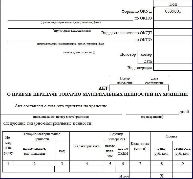 Организация хранения материальных ценностей