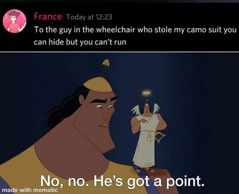 He never going that