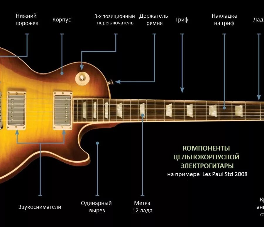 Характеристики электрогитары. Строение электро бас гитары. Строение бас гитары 4 струны. Строение электрогитары. Составляющие электрогитары.