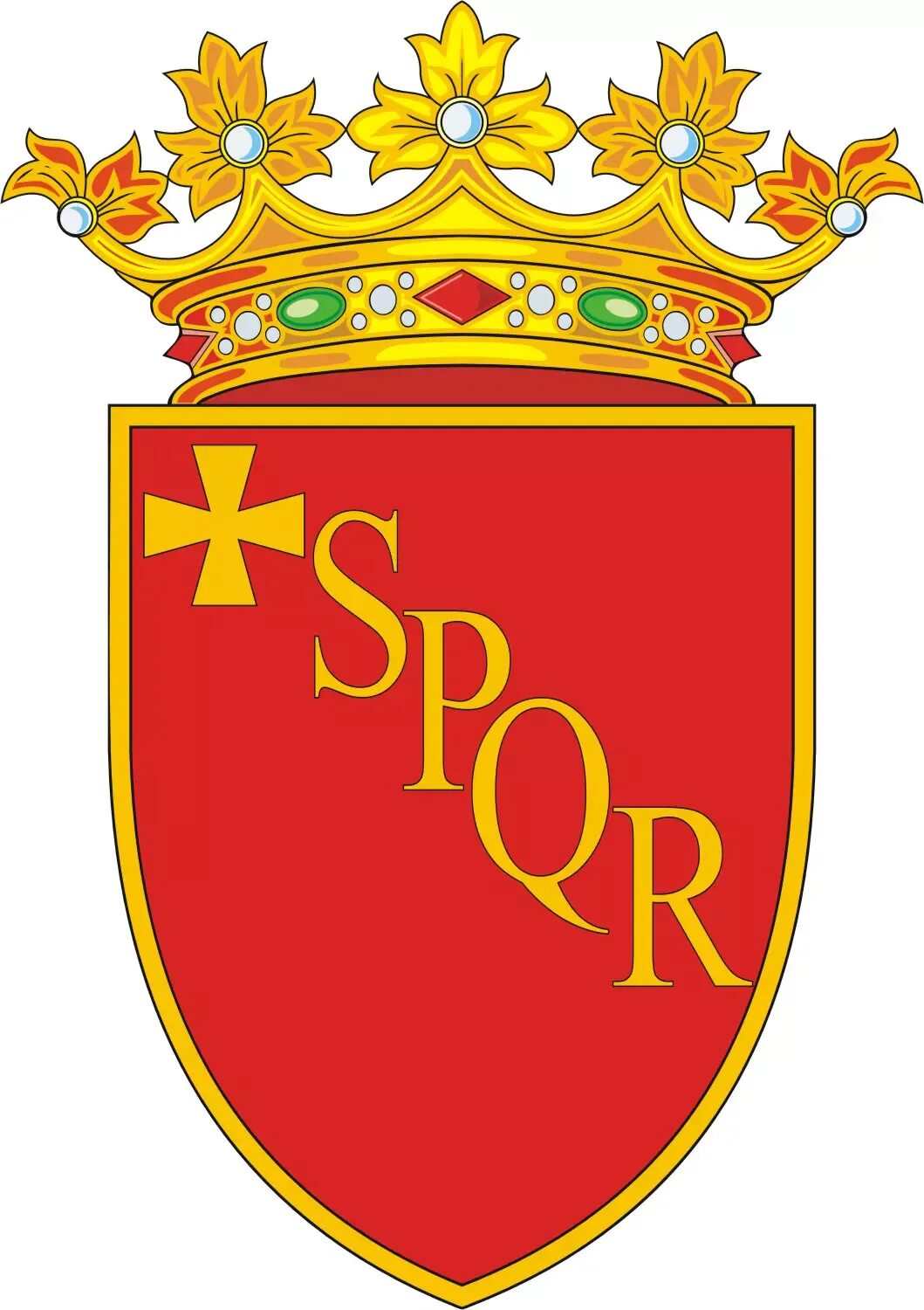 Coat of arms of Rome over Red Velvet Shower Curtain by Serge Averbukh - Fine Art