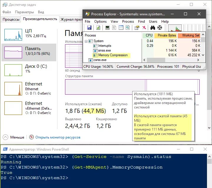 Сжатая память windows 10. Sysmain грузит диск windows 10. memory compression windows 10 что это. memory compression windows 10 грузит диск. служба узла sysmain грузит диск windows 10 что это.