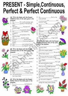 Present perfect continuous past simple worksheets