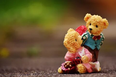 teddy bear, funny, lovers, figures, greeting card, sweetness, surprise, mac...