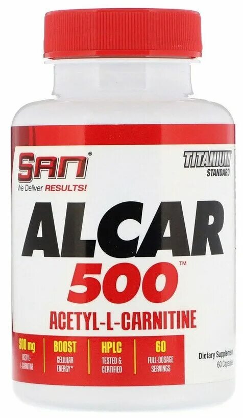 San l. S.A.N. L-карнитин ALCAR 500. San ALCAR 500 (60 капсул). ALCAR acetyl l-Carnitine. Ацетил карнитин 60 капсул.