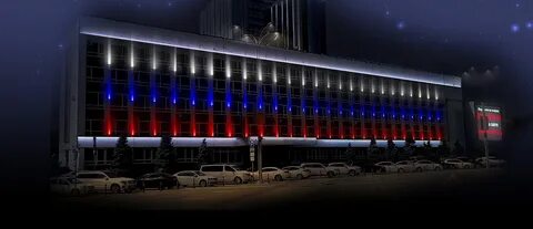 Освещение зданий в городе