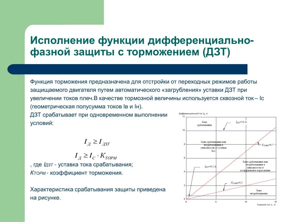 Дифференциальная защита с торможением принцип действия. Формула тормозного тока в дифференциальной защите трансформатора. Тормозная характеристика дифференциальной защиты трансформатора. Характеристики диф защиты трансформатора.