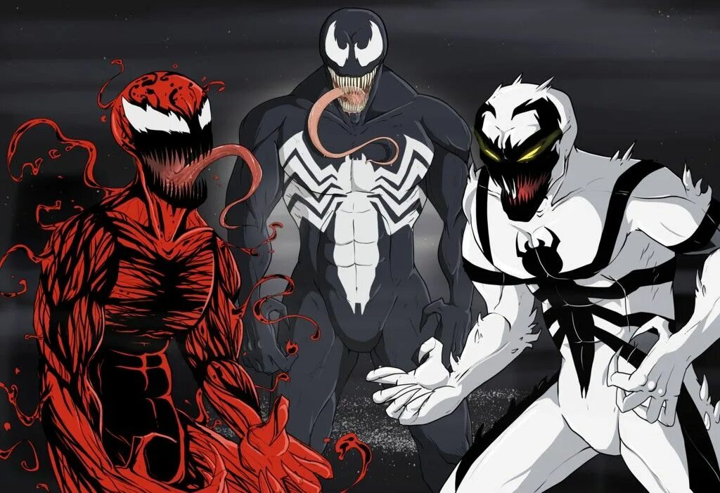 Symbiote marvel. Симбиот Токсин Марвел. Веном 3 анти Веном. Веном Карнаж и анти Веном. Человек паук анти Веном.