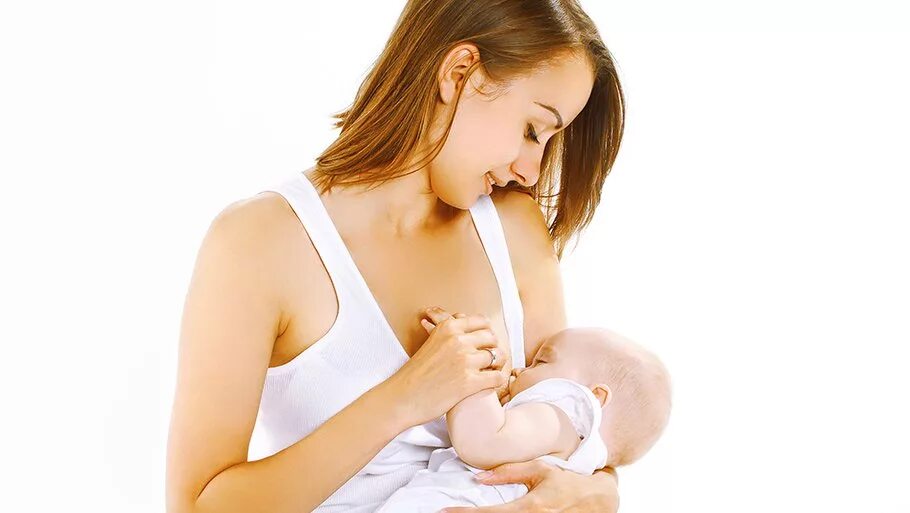 Лактация. Мама кормит малыша. Мама кормит ребенка грудью. Беременная кормит грудью. Грудное вскармливание на белом фоне.
