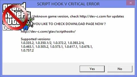 Unknown game version gta 5 script hook