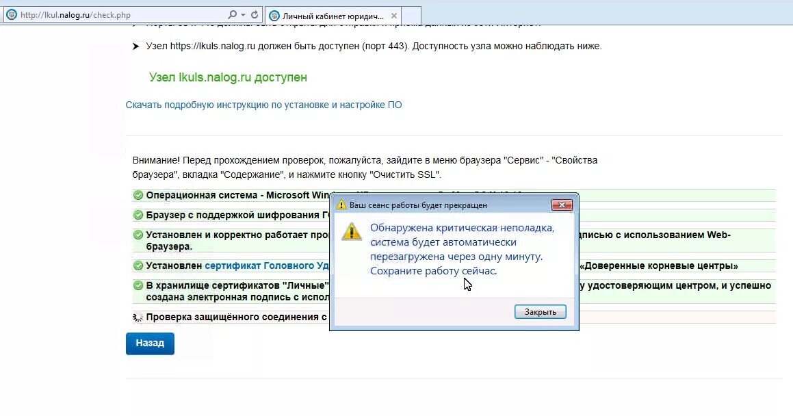 Установить узлы https lkip2 nalog ru. Обнаружена критическая ошибка. Критические неполадки. Ваш компьютер будет перезагружен через 1 минуту. В системе обнаружена ошибка, будет перезагружена.