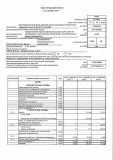 Финансовый отчет за 2021 год