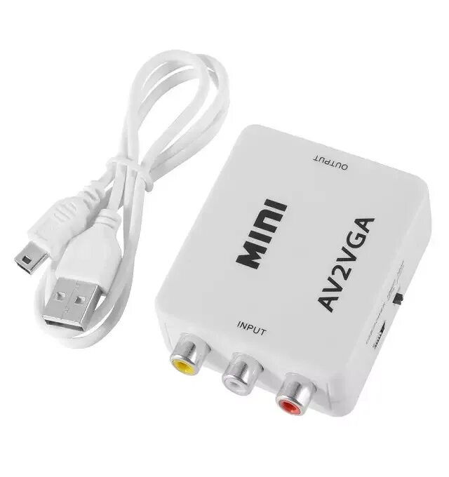 Av преобразователь. Адаптер Mini av2vga 1080p Converter to 3 RCA (Black). Av to VGA переходник. Av to VGA конвертер. Av RCA to VGA.