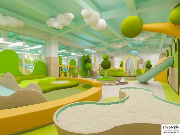 Детский центр арте. Дизайн детского сада art people kids. Проект детского развлекательного центра. Холл детского центра. Детская игровая комната.