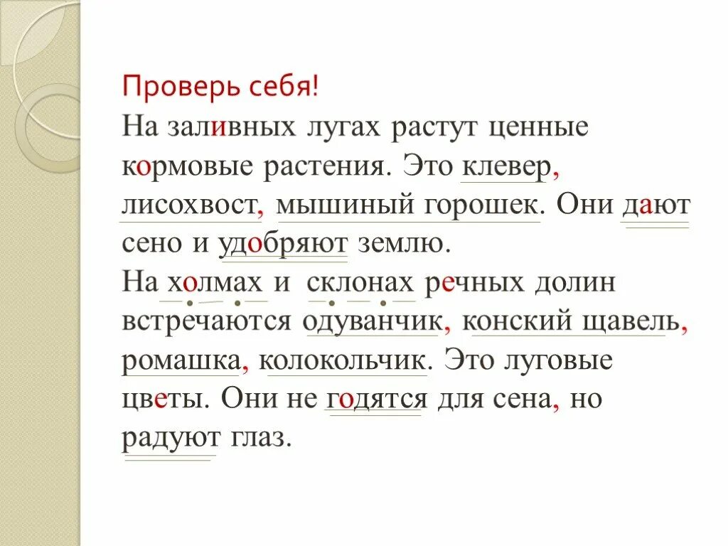 Предложение холмы. На заливных лугах растут ценные кормовые. На заливных лугах растут ценные кормовые растения. На заливных лугах давно выросшая трава. Текст на заливных лугах давно выросшая.