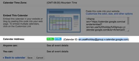 Calendar id