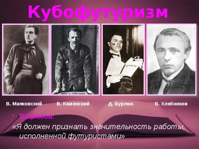 Направление литературы в начале 20 века. Хлебников кубофутуризм. Бурлюк Каменский Маяковский. Кубофутуризм Маяковского. Маяковский и Бурлюк фото.