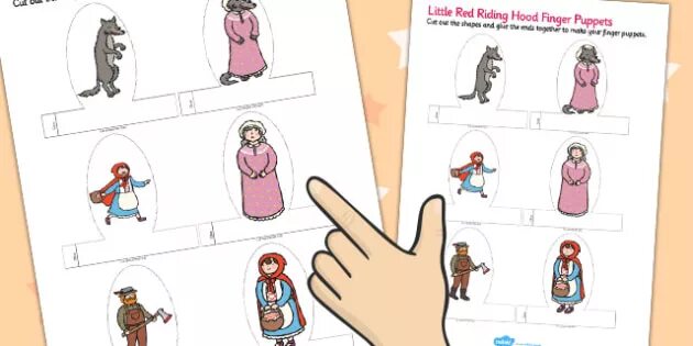 Little puppets перевод. Little Red riding Hood Puppets. Fingerpuppets Red riding Hood. Finger Puppets Printable. Fingerpuppets Red riding Hood Гоки.