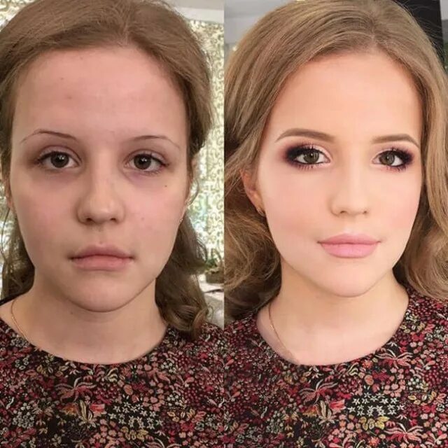 На какую можно быть похожей. Красивый макияж до и после. Подростковый макияж до и после.