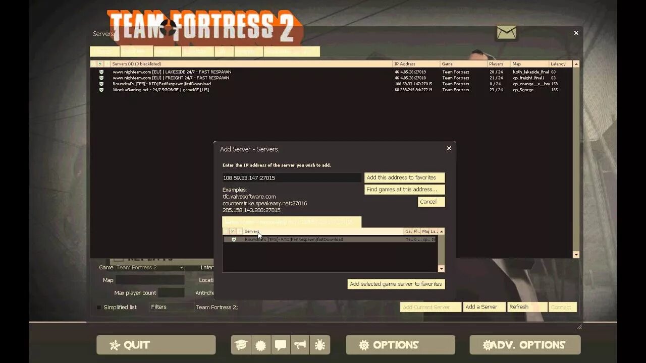 Соединение с серверами respawn. Как найти сервер в ТФ. Айпи Тимы. Tf2 x1000000 Server IP. Tf2 Servers status.