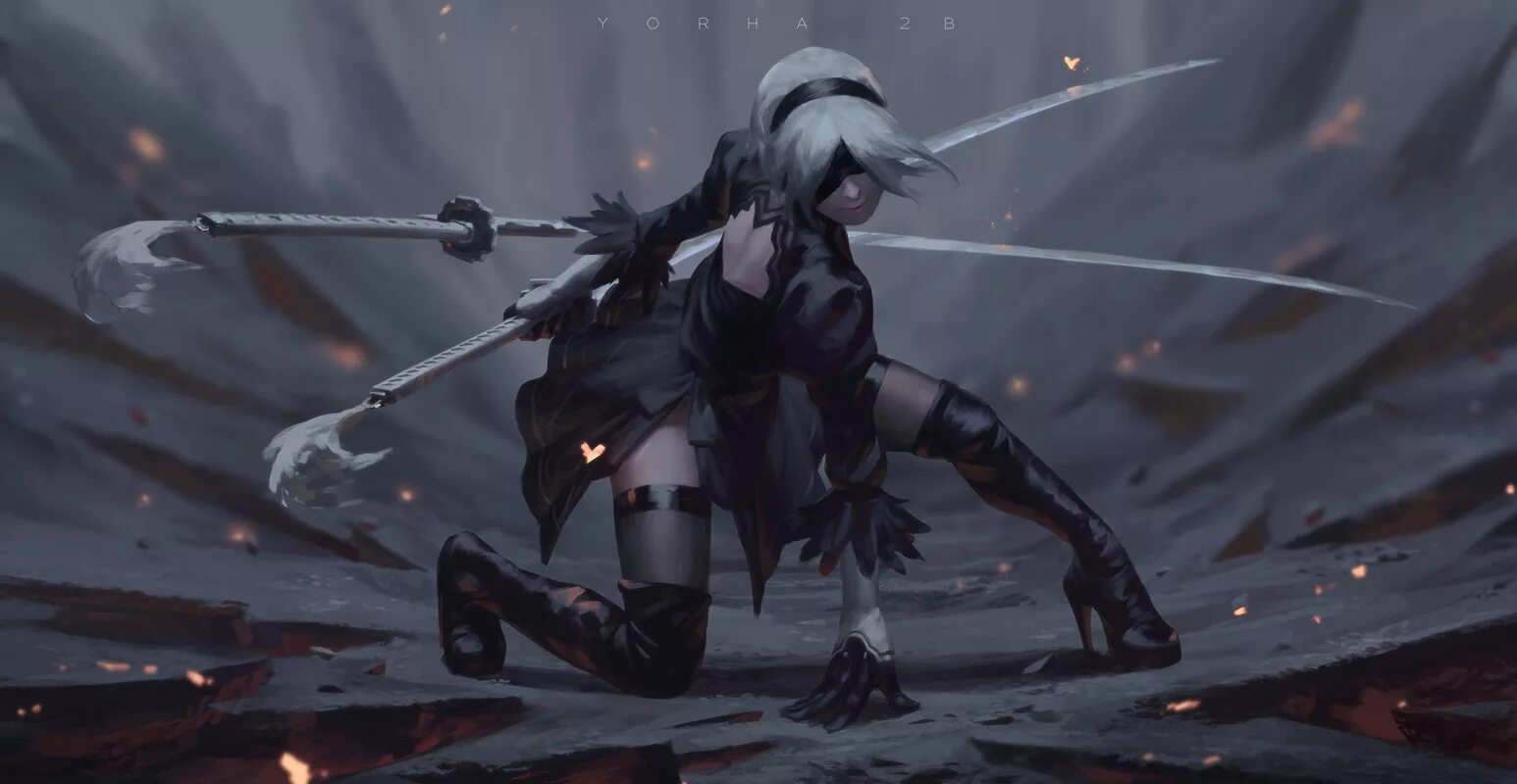 Https z w. Йорха-2b игра. NIER Automata a2 Art. NIER Automata катана 2b.