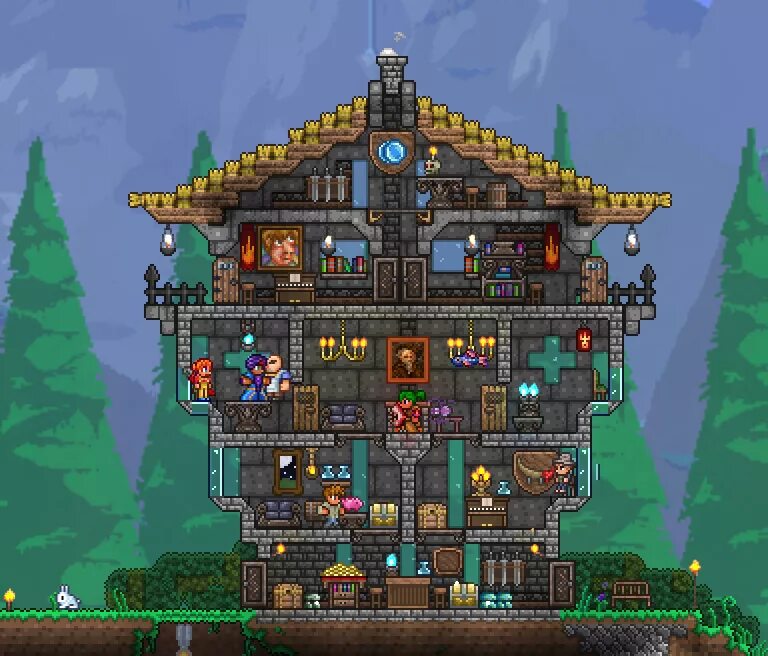 Terraria build. Дом для гида в террарии. Террария домики для НПС. Красивый дом в террарии 1.4. Красивый склад террария 1.4.