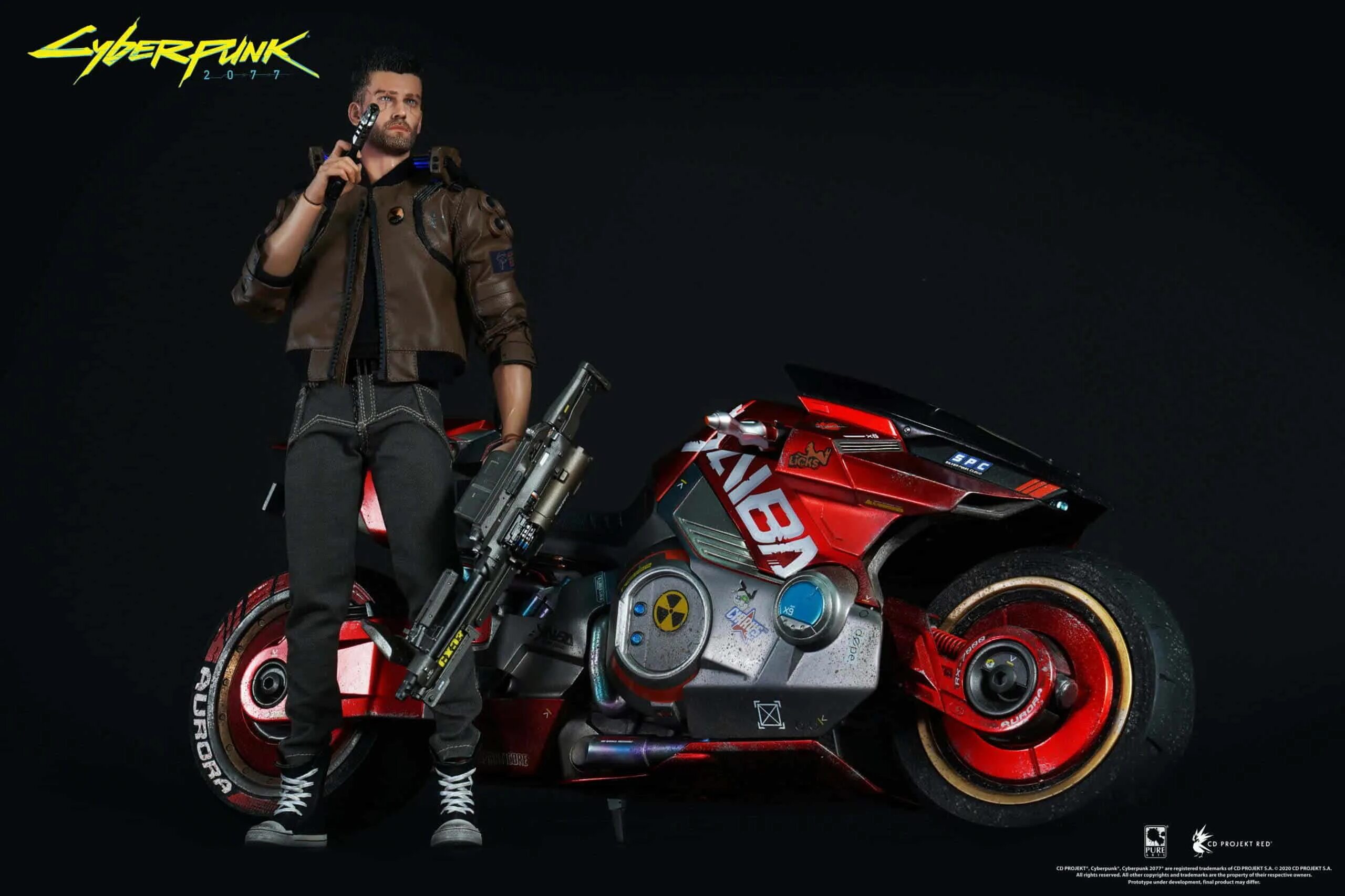Фигурка Cyberpunk 2077: v male + Sportbike Yaiba Kusanagi ct3-h. Cyberpunk 2077 мотоцикл Кусанаги. Байк Джеки Cyberpunk 2077. Фигурка v male — Pure Arts Cyberpunk 2077.
