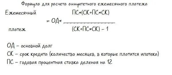 Формула ежемесячного кредита. Как рассчитать проценты по ипотеке. Как начисляются годовые проценты по ипотеке. Формула процентов по ипотеке. Формула расчета процентов по ипотеке.
